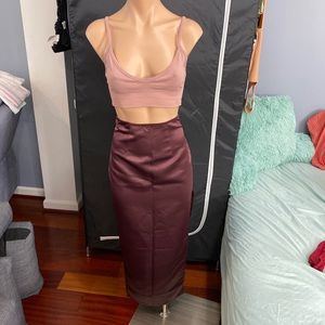 Pretty Little Thing Burgundy Midi Skirt